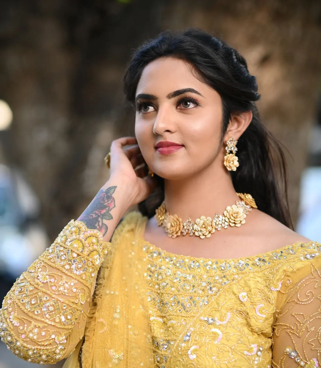 Indian TV Actress Radhika Preeti in Yellow Lehenga Choli